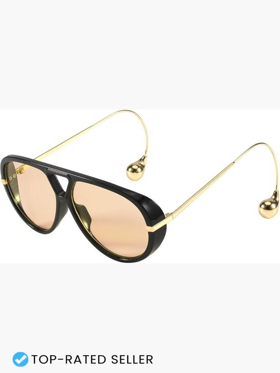 Oversized Aviator Sunglasses Trendy Square Frame Double Bridge UV Protection main image 7